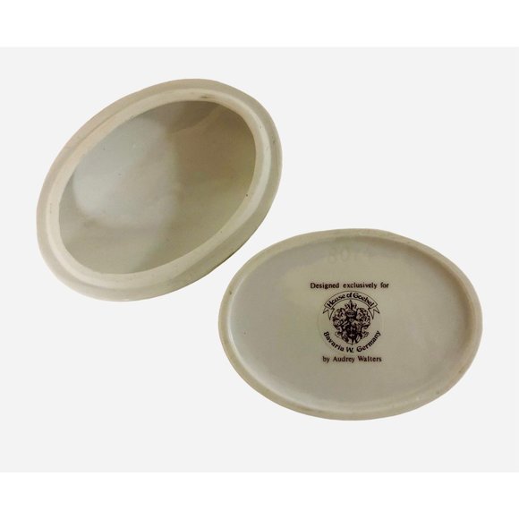 Goebel Trinket Dish Bavaria W Germany Audrey Walters Happy Anniversary White - Picture 4 of 8